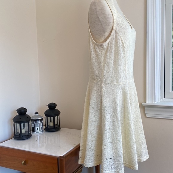 Express fit and flare off white lace dress - Picture 4 of 11